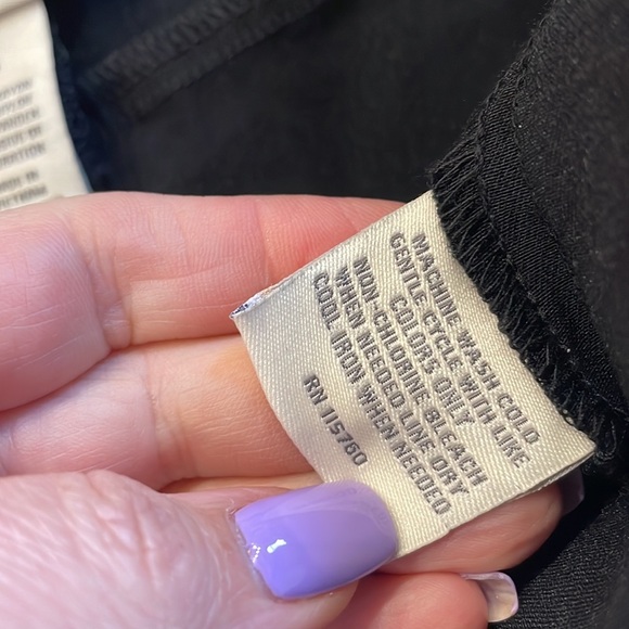 Style & Co black stretch pull on pants with embroidered floral bouquet slim leg - Picture 8 of 13